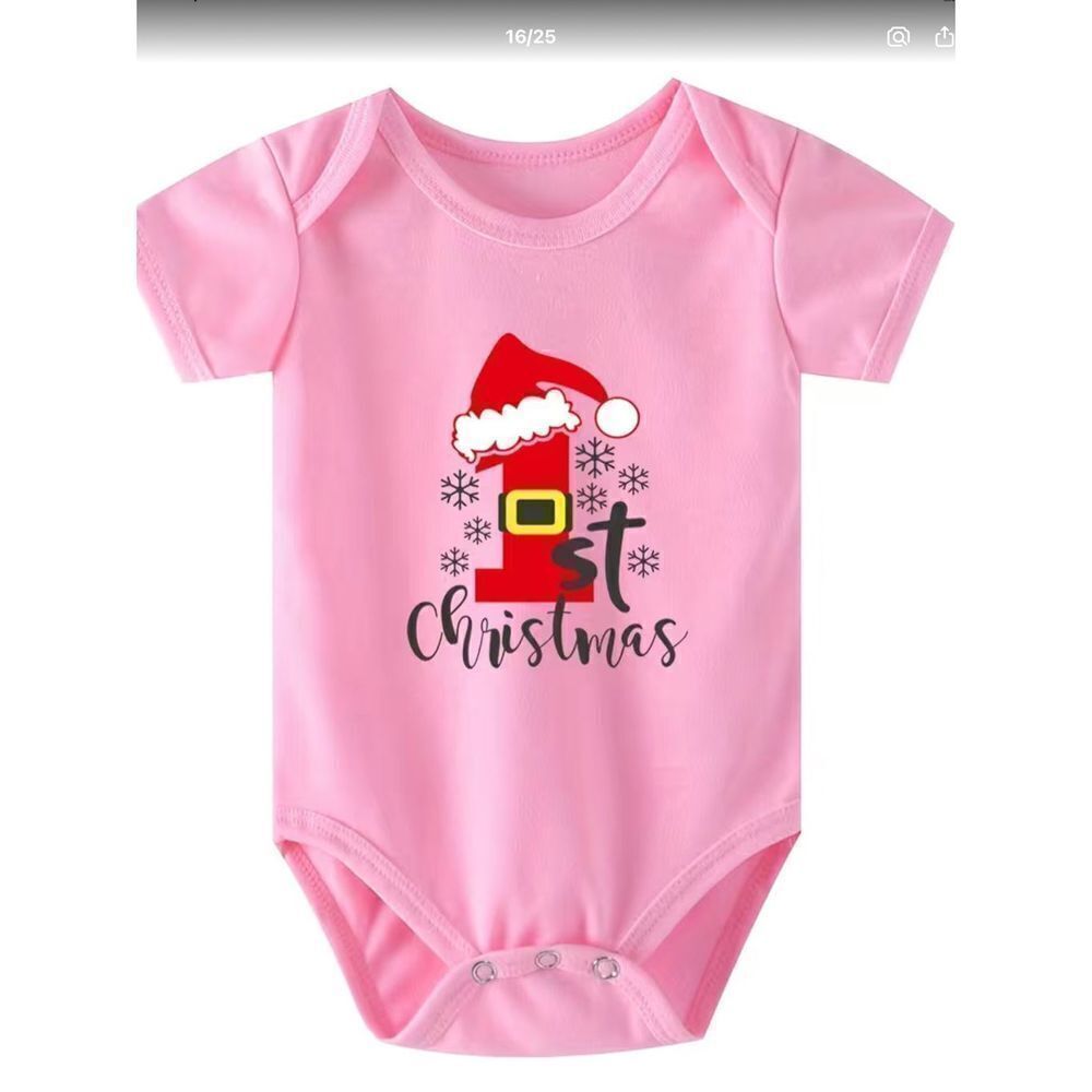 New Christmas Pattern Baby Romper 3M